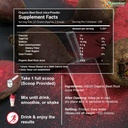 Organic Beet Juice Powder - 20:1 Concentration Beet Powder Organic - Circulation Support - Rich in Nitric Oxide - Cold-Pressed 100 Servings of Beet Root Powder Supplement- 12.3oz 4