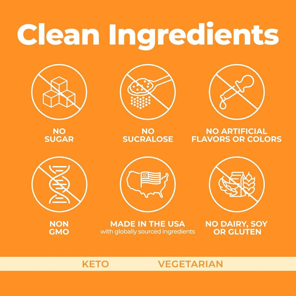 Pureboost Immune Clean Energy Booster, Refreshing Energy Drink Mix and Immunity Supplement with Elderberry, 1,200 mg Vitamin C, Vitamins A + D, and Zinc. (Tangerine Twist, 30 Count) 6