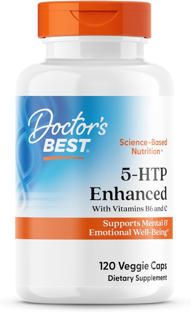 Doctors Best 5-HTP Enhanced with Vitamins B6 & C, Supports Mental & Emotional Well-Being, Non-GMO, Gluten Free, Soy Free, Vegan 120 Veggie Caps 2