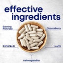 her own PMS, Supports PMS Symptoms, Promotes Positive Mood, Natural Hormone Balance, Helps Relieve Cramping, Hot Flashes Menopause Relief, Gluten and Soy Free, Vegan, 30 Capsules, 30 Servings 5