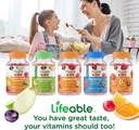 Lifeable Sugar Free Preciotic Fiber Kids + Vitamin C Kids, Gummies Bundle - Great Tasting, Vitamin Supplement, Gluten Free, GMO Free, Chewable Gummy 6