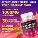 Potassium Citrate Gummies for Adults, Sugar-Free Potassium Gummies 1000mg Support Leg Cramps & Electrolyte Balance High Potency Potassium Supplement Gummies 120 Count 6