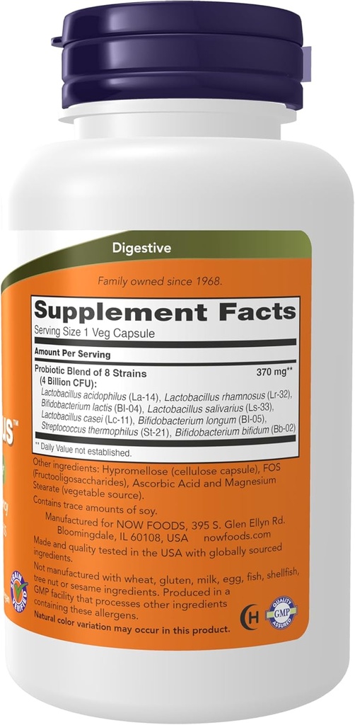 NOW Supplements, Gr8-Dophilus™with 8 Strains & 4 Billion Potency, Shelf Stable, 120 Veg Capsules 3