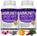 10 in 1 Immunity Boost Immune Support Supplement â€“ 1650mg Made with Elderberry, Vitamin C, Zinc, Echinacea & Probiotics for Immune System Booster, Support Healthy Respiratory System, 2x 60 Capsule 2