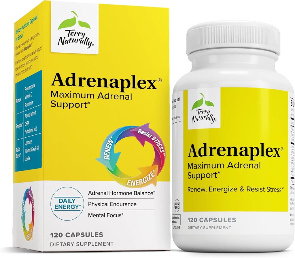 Terry Naturally Adrenaplex - Adrenal Gland Function Supplement - Glandular Support with Vitamins C & B6 - Dietary Supplement to Support Healthy Adrenal Function - 120 Capsules 2