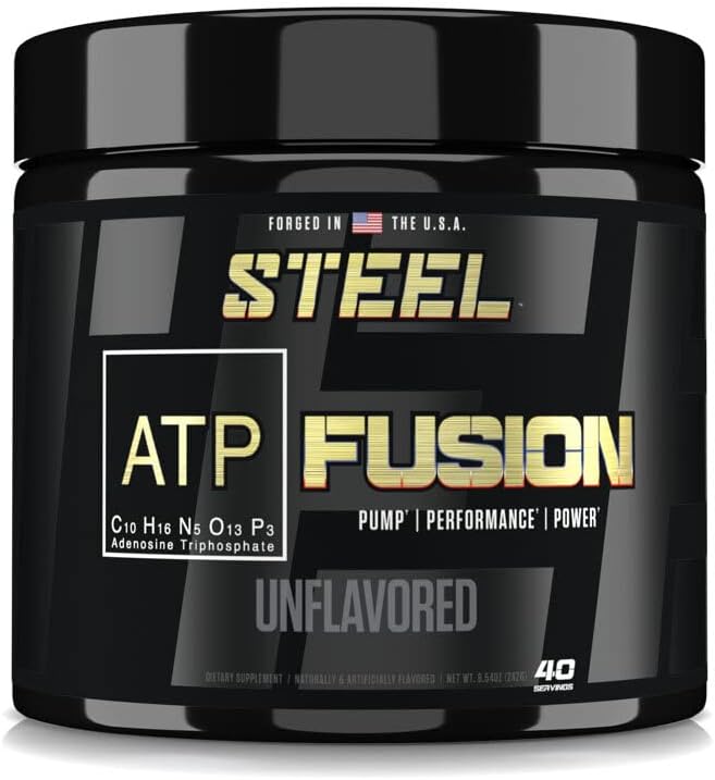 Steel Supplements ATP-Fusion | Optimized Absorption Creatine Monohydrate Workout Supplement | Bloat Free Formula for Faster Recovery with Creatine Monohydrate Powder | 40 Servings 2