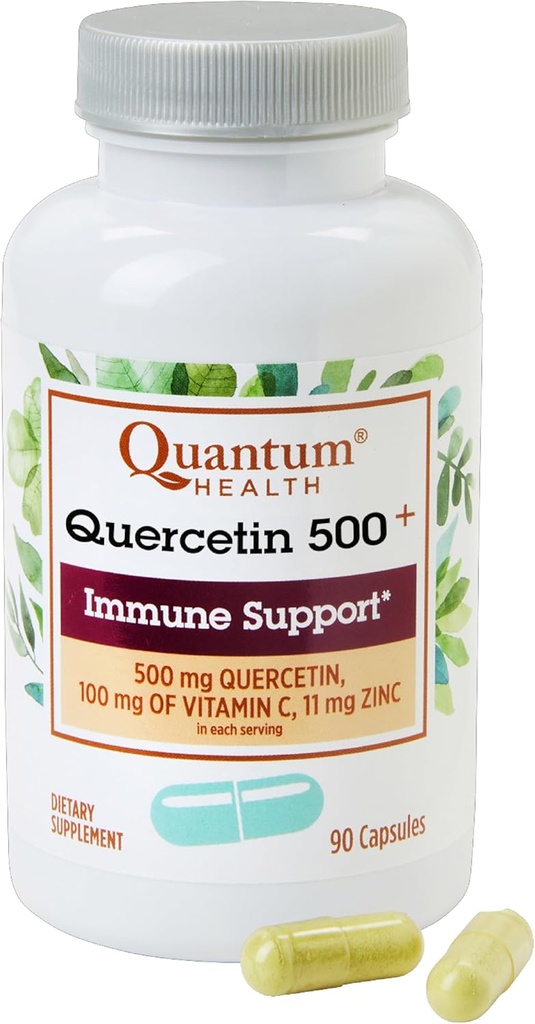 Quantum Health Quercetin+ 500mg Powerful Immune Support Supplement with Zinc 11 mg & Vitamin C 100 mg - Seasonal Immunity Boost, Respiratory Health & Gut Support Complex for Women & Men - 90 Capsules 2