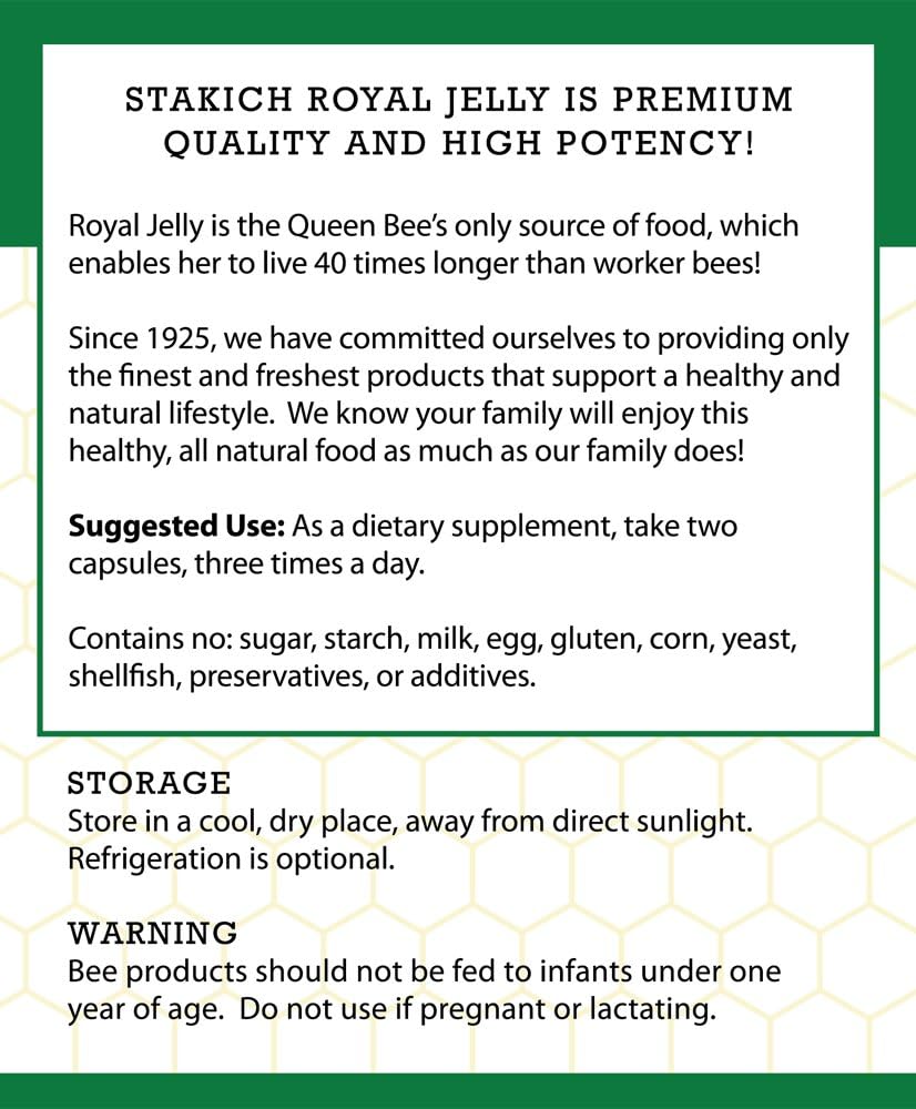 Stakich 500 mg Capsules (Royal Jelly Capsules 500 mg (500 Count)) 4