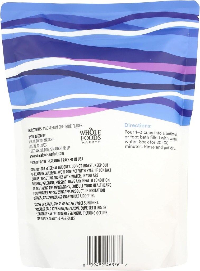 365 by Whole Foods Market, Magnesium Chloride Flakes, Mineral Soaking Aid, 32 Ounce 3