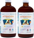 LIQUIDHEALTH Attention, Liquid Multivitamin for Kids & Teens - Improves Memory Retention, Concentration, Focus, Mood, Relaxation & Calming - Made in The USA, Great Taste, Vegan, Sugar-Free (2 Pack) 2