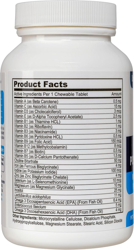 Dog Prenatal Vitamins. The Only 2in1 Prenatal & Postnatal Vitamins for Dogs with Folic Acid, Omega 3, Probiotics, Choline & Inositol, Key for Mother & Puppies, 90 Tablets 3