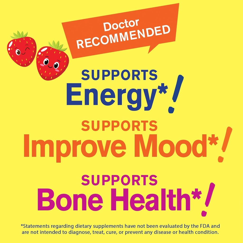 WellYeah Kid's Vitamin B12 1000mcg Sugar Free Gummies | Dietary Supplement | for Energy and Metabolism Support | Strawberry Flavor | 60 Count 5