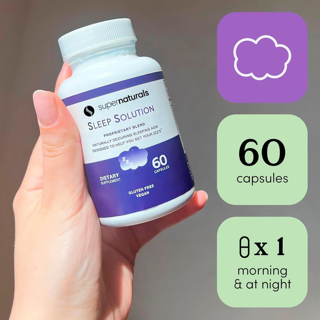 Health Sleep Solution, Sleep Supplement for Adults, Magnesium and Melatonin for Sleep Provides Natural Sleep Support, Vegan Ingredients, Gluten-Free Magnesium Sleep Supplement, 60 Capsules 4