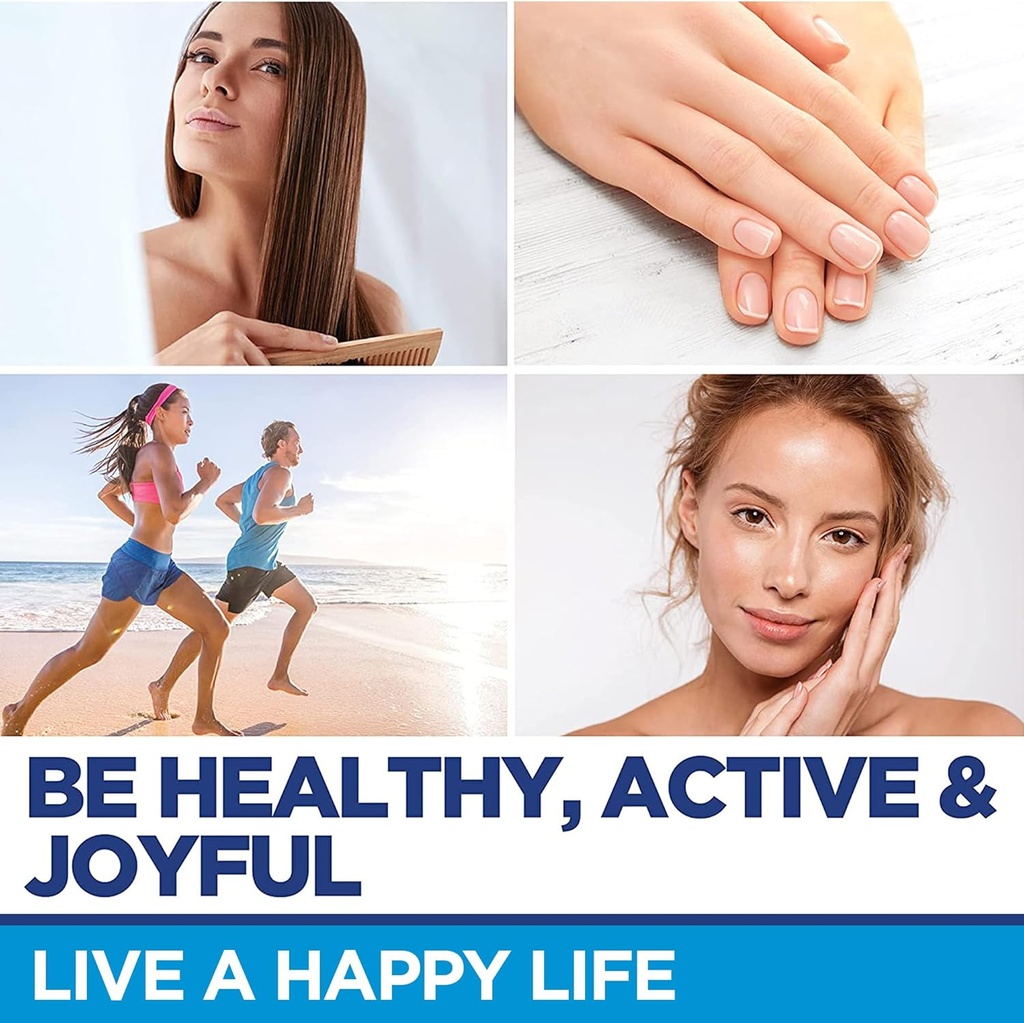 Biotin Collagen Keratin Gummies - Multivitamin Natural for Hair, Skin & Nails with Vitamin A, D, B7 - Anti Aging Collagen Gummy Vitamins for Men & Women, Hair & Nail Growth Supplement - 60 Gummy Bears 5