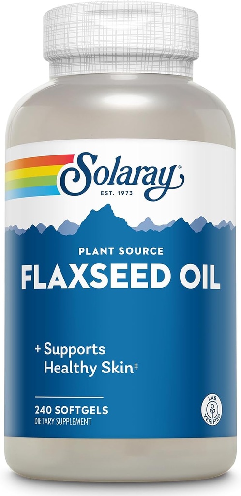 SOLARAY Flaxseed Oil 3000 mg with Omega 3 6 9, Flax Seed Softgels for Skin Health, Triple Omega Supplement, Non-GMO, Gluten Free, Lab Verified - 60-Day Guarantee - 80 Servings, 240 Softgels 2