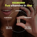 Mela Daily Essentials Multivitamin for Melanated Women - High-Dose Vitamin D3 and B12, Probiotics, Lion's Mane, Ceylon Cinnamon - Vegan, Gluten Free, Non-GMO, 30 Day Supply (60 Capsules) 5