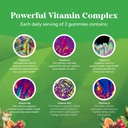 Natures Craft Plant Based Kids Multivitamin Gummies - Multivitamin for Kids Immunity Support Gummies with Vitamins A C D3 E B and Zinc Gelatin and Gluten Free Non-GMO Vitamins Gummy Formula 120ct 6