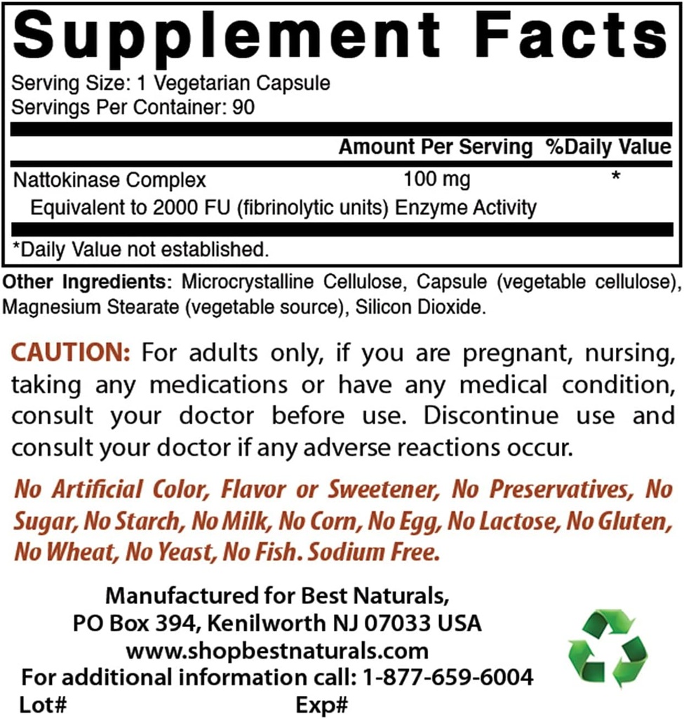 Best Naturals Serrapeptase 40000 SPUs & Nattokinase 100 Mg 3