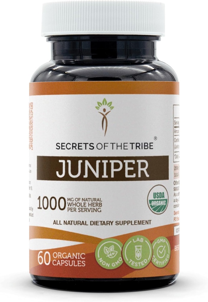 Secrets of the Tribe Juniper 60 Capsules, 1000 mg, USDA Organic Juniper (Juniperus communis) Dried Berry (60 Capsules) 2