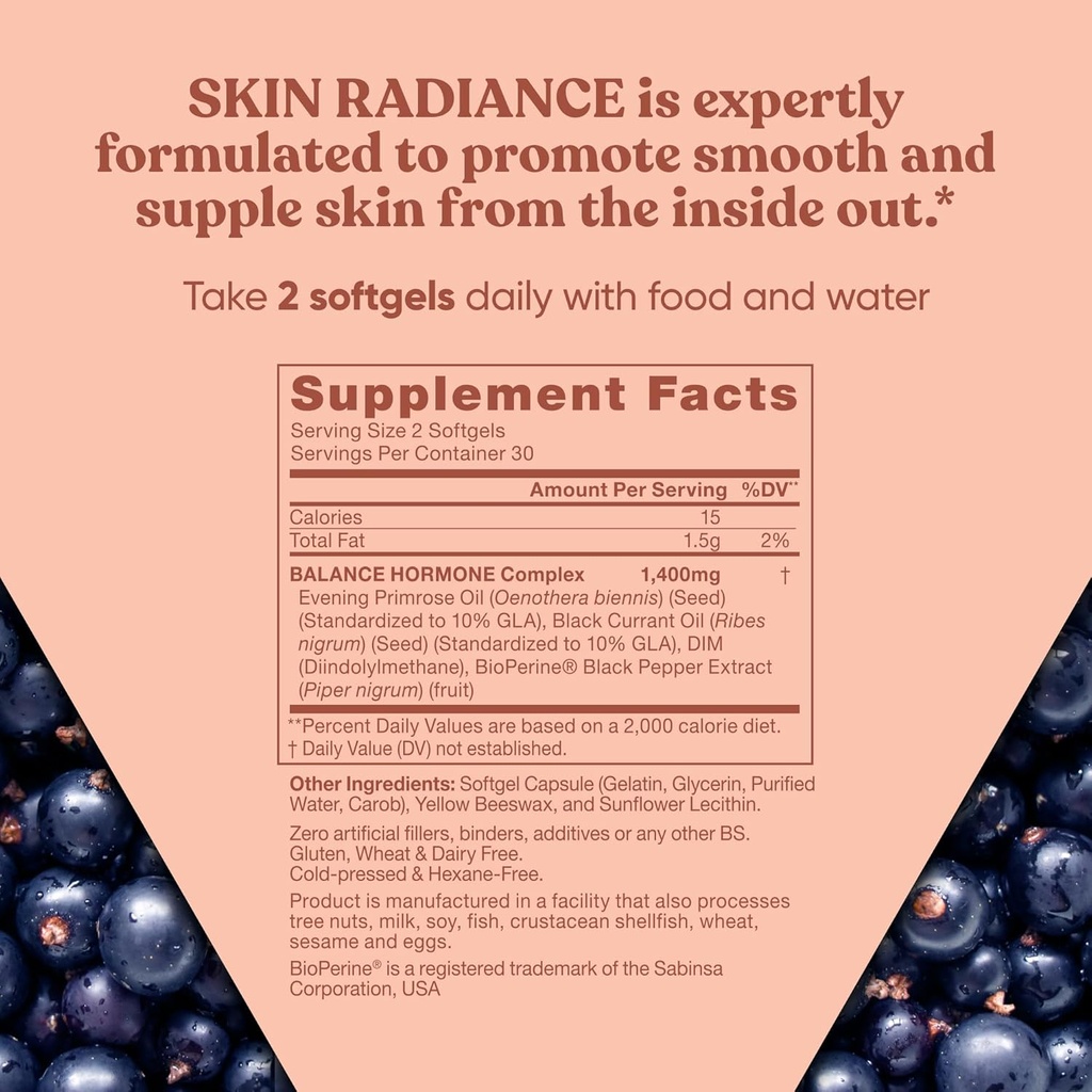 Radiance Flawless Skin & Complexion – Hormonal Acne, Skin Care – Support Your Natural Beauty Building Blocks – Cold Pressed Acne Pills, Evening Primrose Oil, Black Seed Oil, & DIM – 60 Liquid Softgels 6