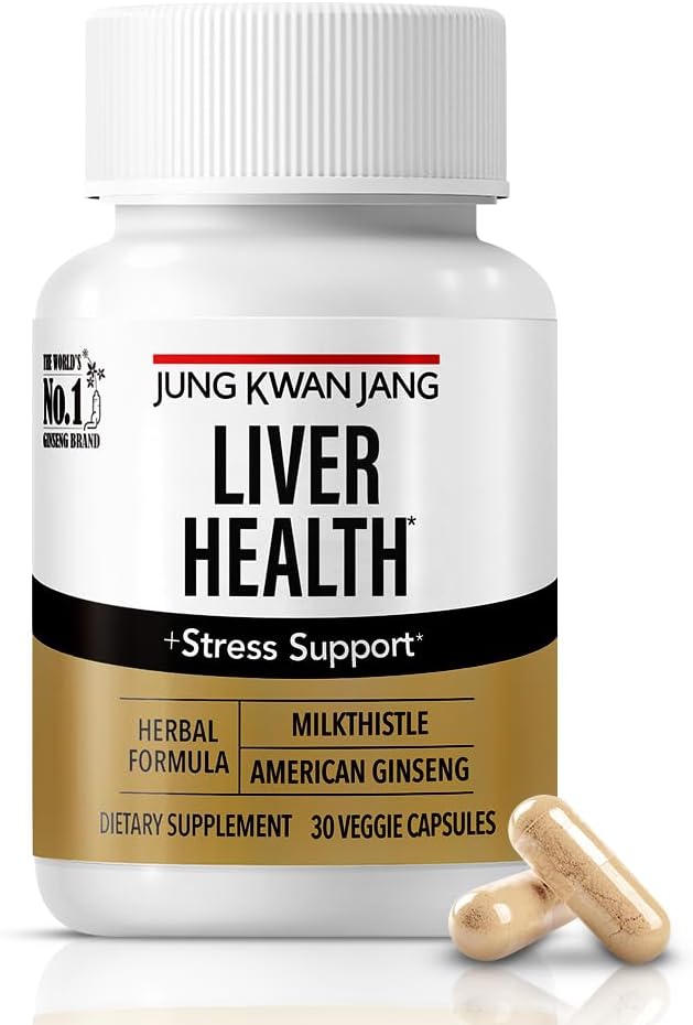 JUNG KWAN JANG Liver Health Supplement with Milk Thistle 260mg (Silymarin) and American Ginseng 1,000mg - Fatty Liver Detox Cleanse & Repair Support - 30 Capsules for Men and Women 2