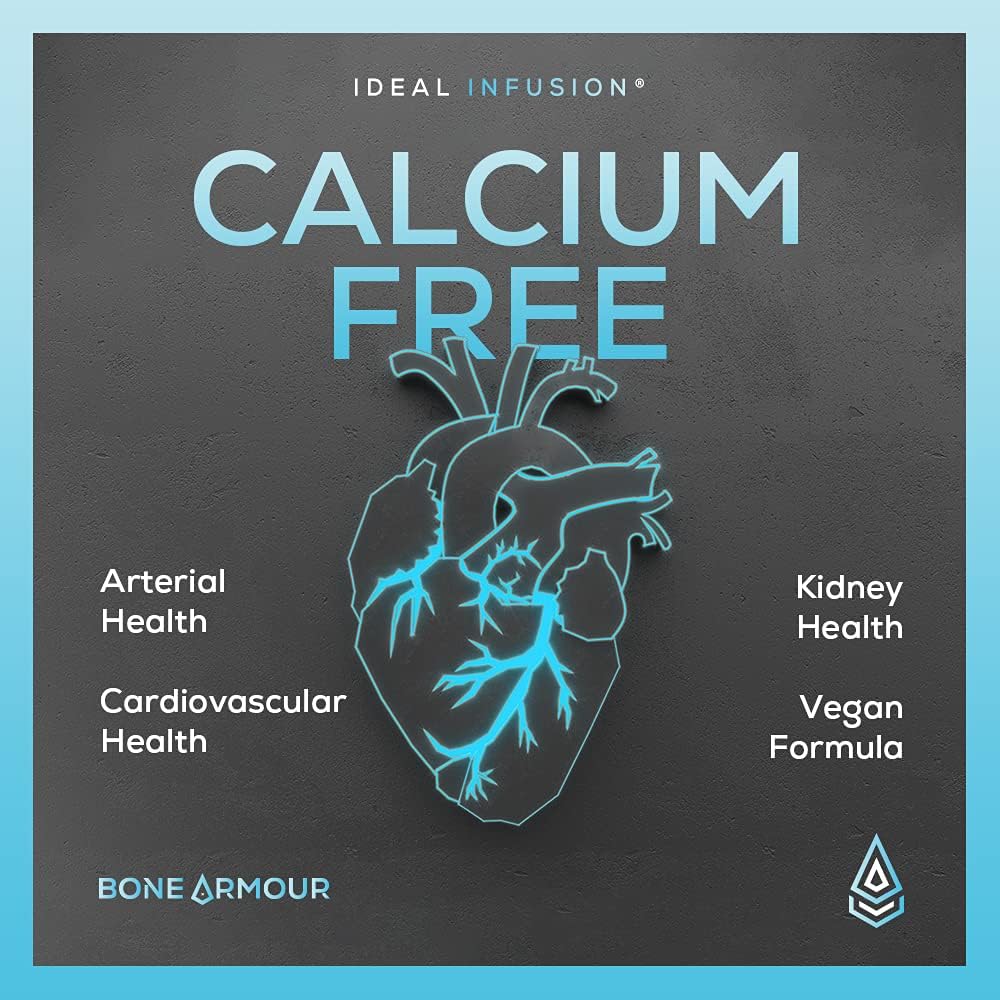 Ideal Infusion Calcium-Free Bone Density Supplement: Bone Strength & Arterial Health: Plant Based Silica with Icelandic Magnesium, Vegan Vitamin D3 5000 IU with K2 K1 (60 Servings) 4