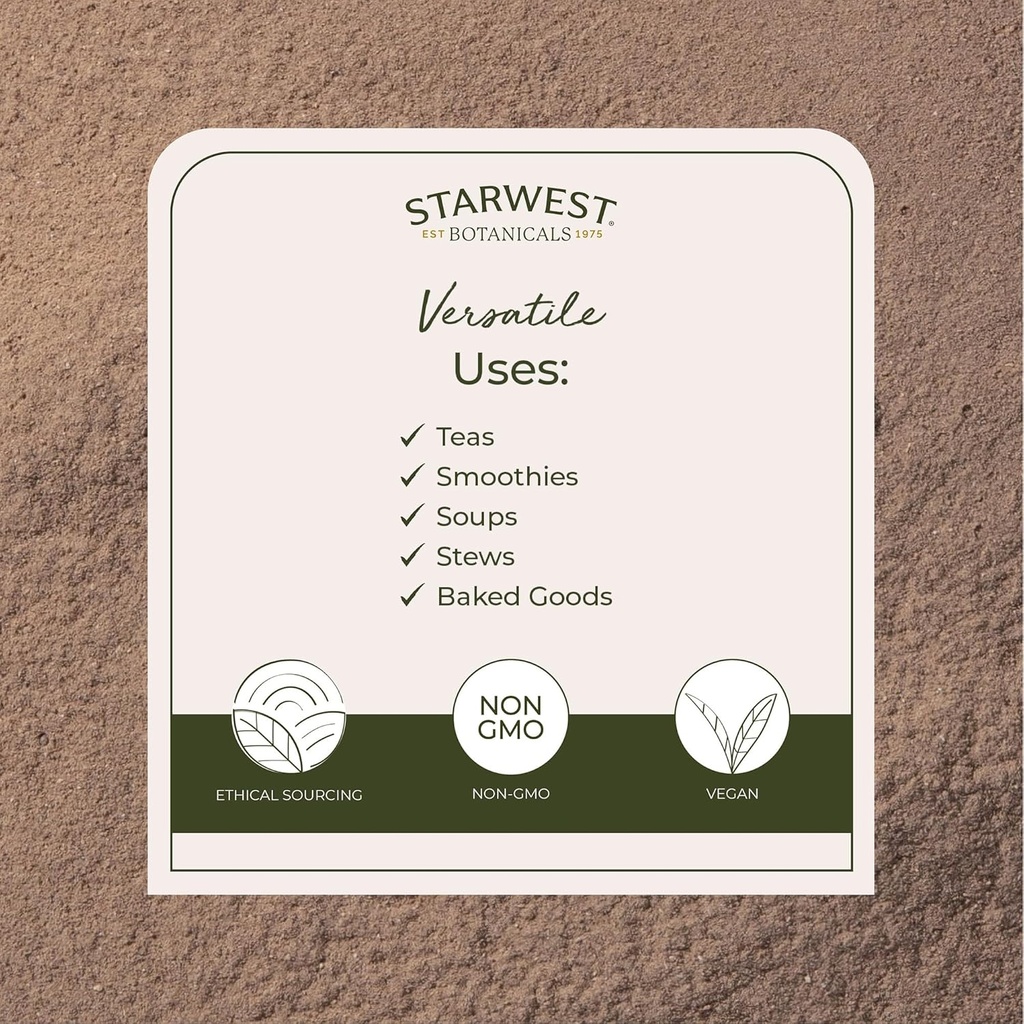 Starwest Botanicals Burdock Root Powder Organic - Natural Source of Antioxidants, Loose Herb for Tea, Rice, Soup & Stews, Certified Kosher, Non-GMO - Bulk 1 lb Bag 6