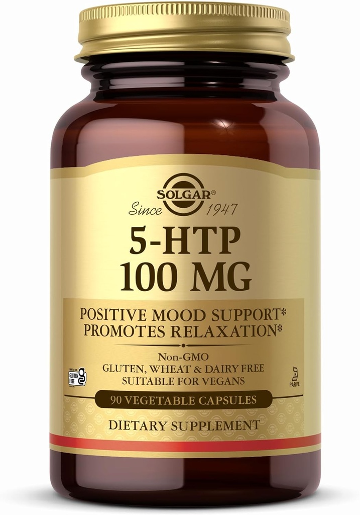 Solgar 5-HTP 100 mg - 90 Vegetable Capsules - Promotes Relaxation - Non-GMO, Vegan, Kosher & Gluten Free - 90 Servings 2