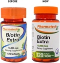 Biotin Vitamin for Hair Growth, Biotin 10000mcg, Improves Skin and Nails Quality, Vitamin B7, Supplement for Women, Gluten Free, 120 Softgels 3