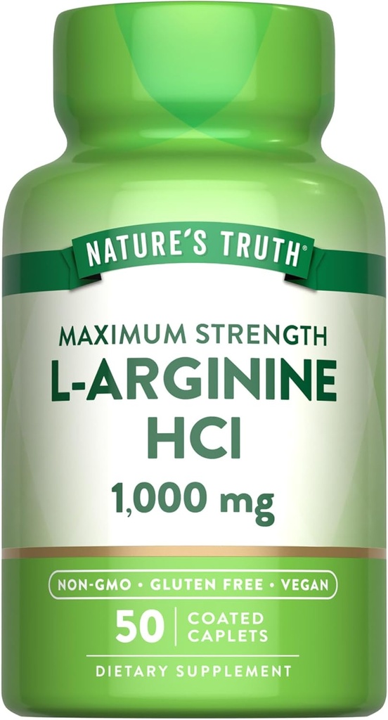Nature's Truth L-Arginine HCL 1000mg | 50 Caplets | Essential Amino Acid Supplement | Vegan, Non-GMO & Gluten Free Supplement 2