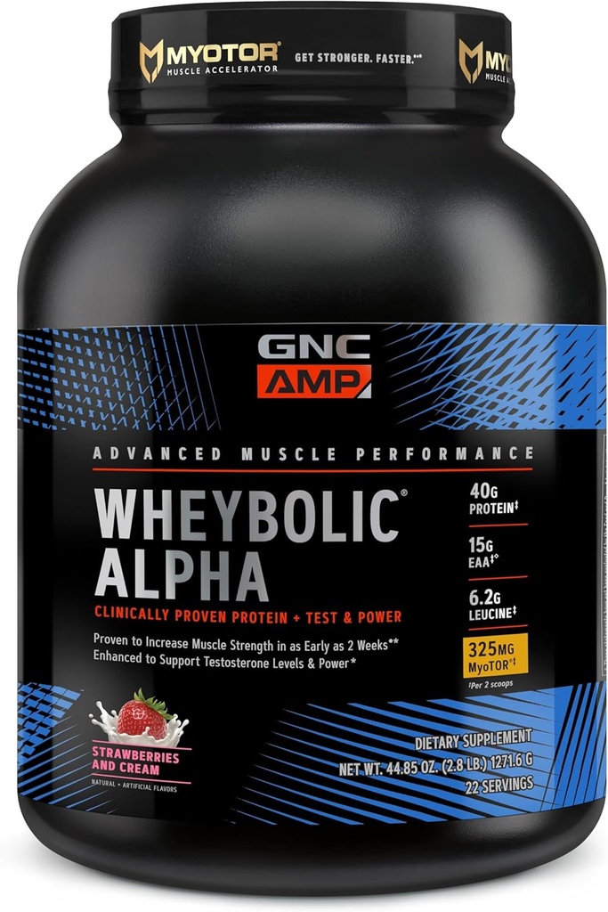 GNC AMP Wheybolic Alpha with MyoTor - Strawberries and Cream (22 Servings) 2