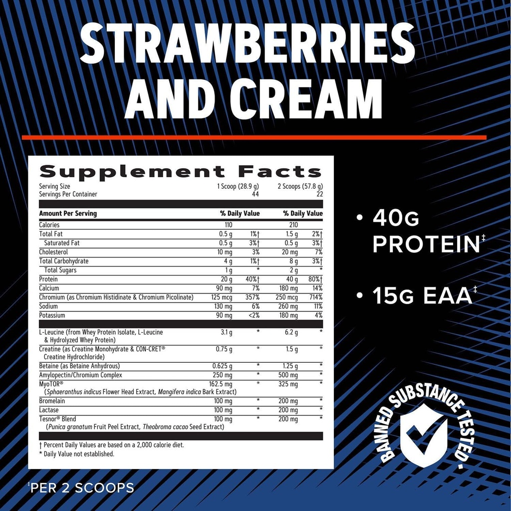 GNC AMP Wheybolic Alpha with MyoTor - Strawberries and Cream (22 Servings) 6