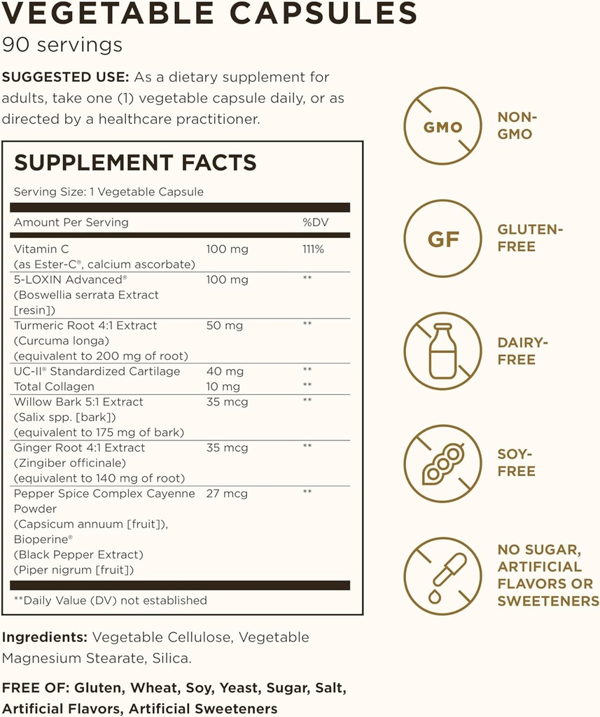 Solgar No. 7 - Joint Support and Comfort - 90 Vegetarian Capsules - Increased Mobility & Flexibility - Gluten-Free, Dairy-Free, Non-GMO - 90 Servings 3