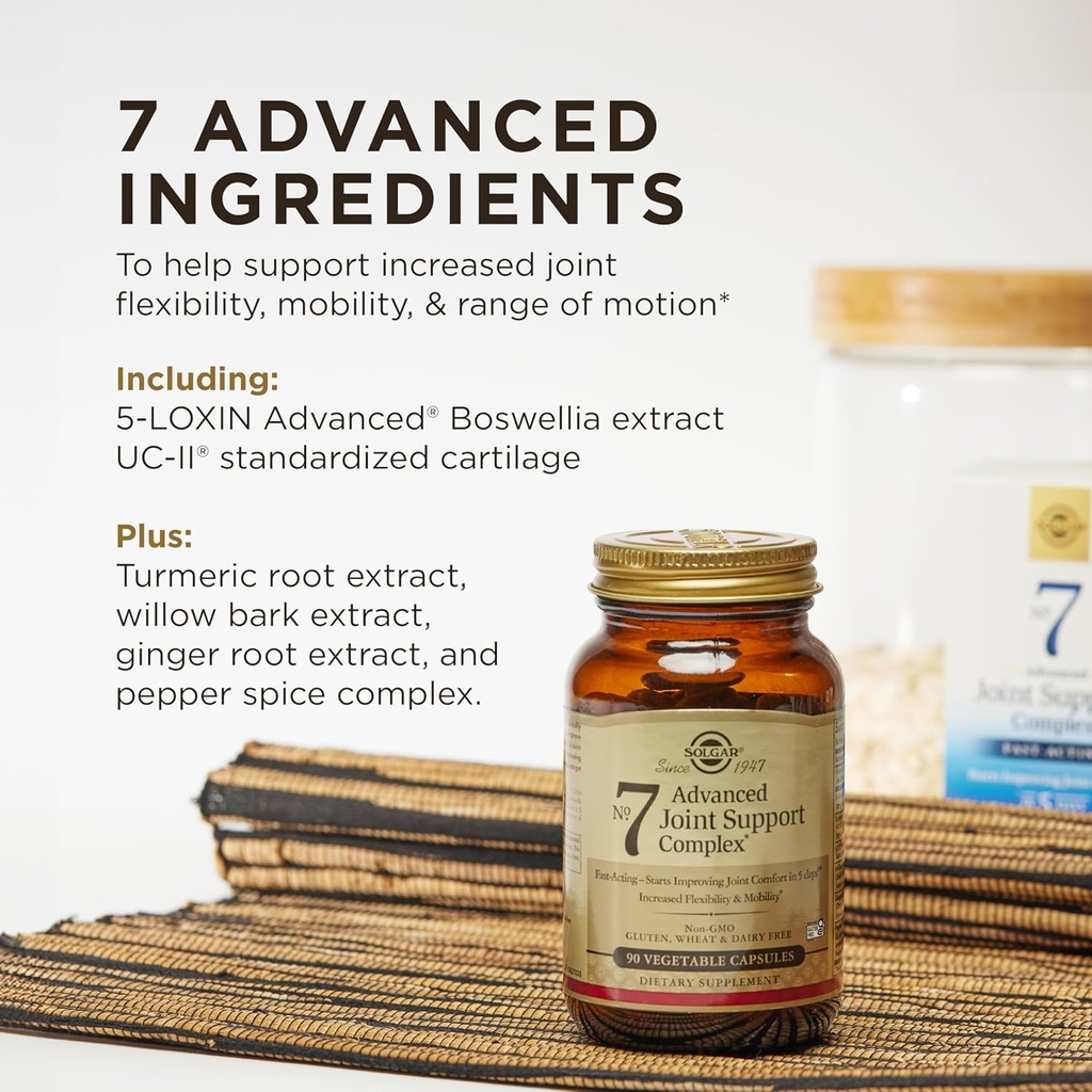 Solgar No. 7 - Joint Support and Comfort - 90 Vegetarian Capsules - Increased Mobility & Flexibility - Gluten-Free, Dairy-Free, Non-GMO - 90 Servings 6
