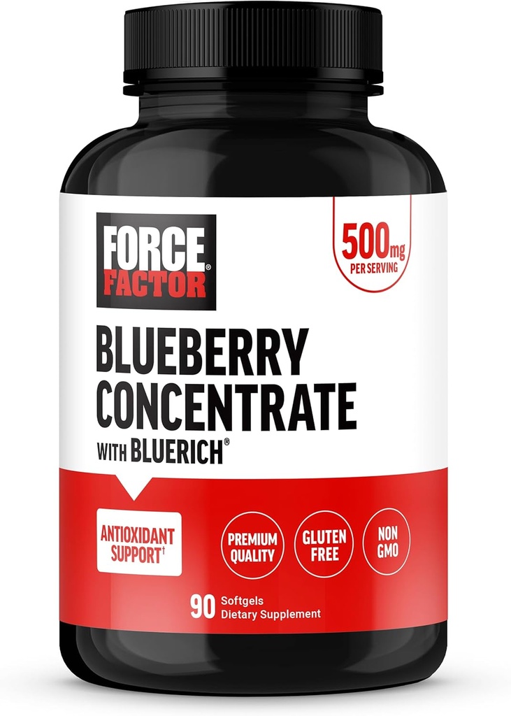 FORCE FACTOR Blueberry Concentrate Antioxidants Supplement with BlueRich Blueberry Extract Supplement, Free Radical Scavenger for Daily Health, Gluten Free, Non-GMO, 90 Softgels 2