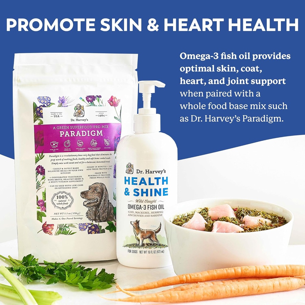 Dr. Harvey’s Health & Shine Omega 3 Fish Oil for Dogs from Wild Caught Cod, Mackerel, Herring, Anchovies and Sardines - Supports Beautiful Fur, Strong Joints and Itchy Allergy Relief (16 fl. oz.) 3