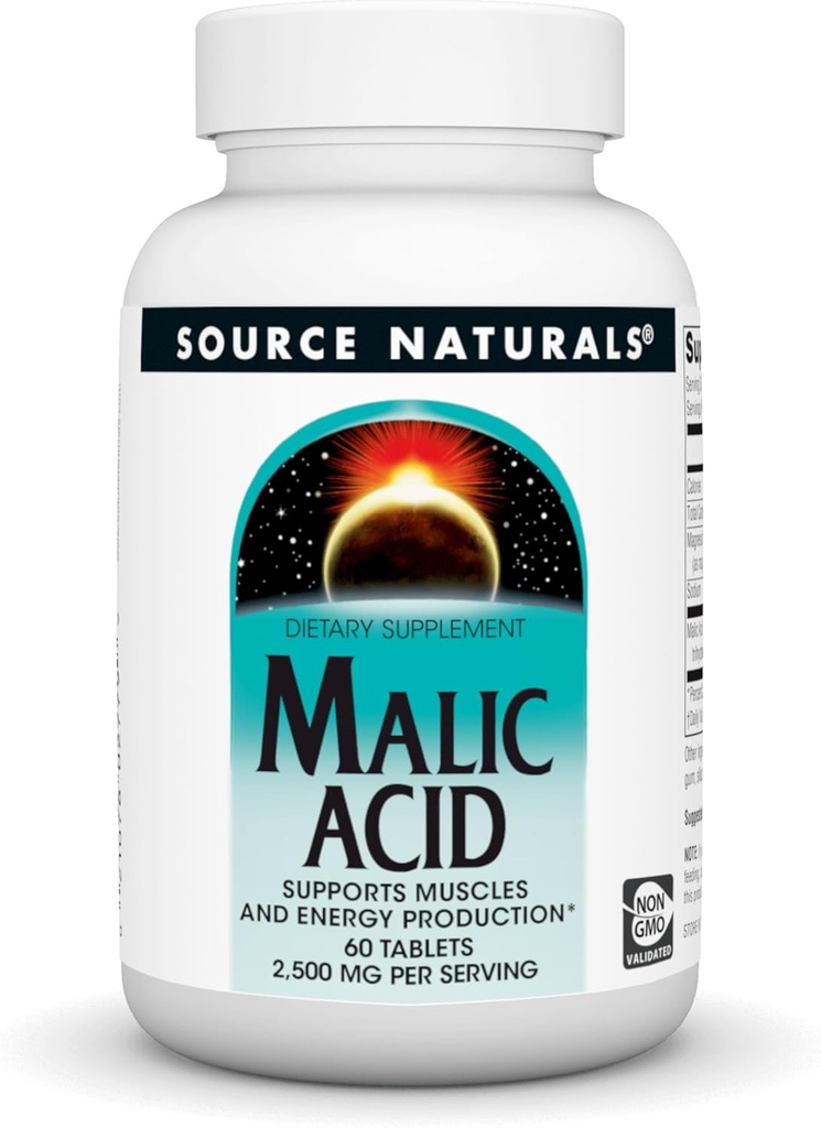 Source Naturals Malic Acid, Supports Muscles and Energy Production*, 2,500 mg - 60 Tablets 2