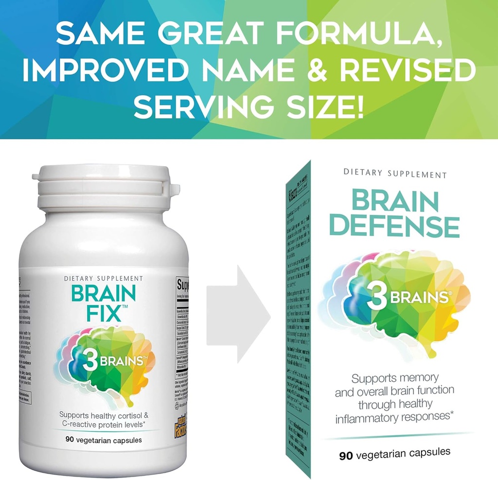 3 Brains by Natural Factors, Brain Defense, Supports Memory and Brain Function, Dietary Supplement, Vegetarian, 90 Capsules (30 Servings) 3