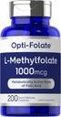 Carlyle L Methylfolate 1000mcg | 200 Capsules | Value Size | Optimized and Activated | Non-GMO, Gluten Free | Methyl Folate, 5-MTHF | by Opti-Folate 2