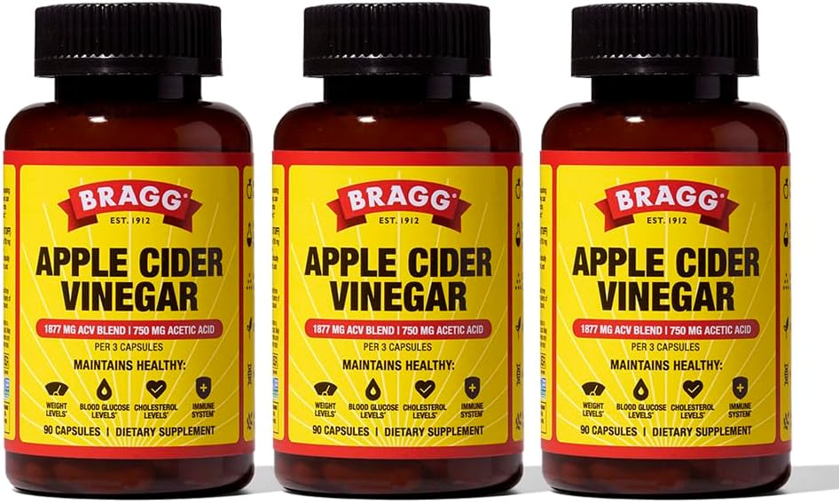 Bragg Apple Cider Vinegar Capsules with Vitamin D and Zinc - (3 Pack) 90 Capsules - Supports The Immune System 2