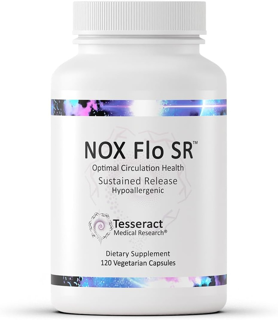 Tesseract NOX Flo SR Nitric Oxide Booster, Vascular Health Supplement, 120 Capsules, Sustained-Release L Citrulline, Coenzyme Q10 & R Lipoic Acid, Circulation & Blood Pressure Support, Hypoallergenic 2