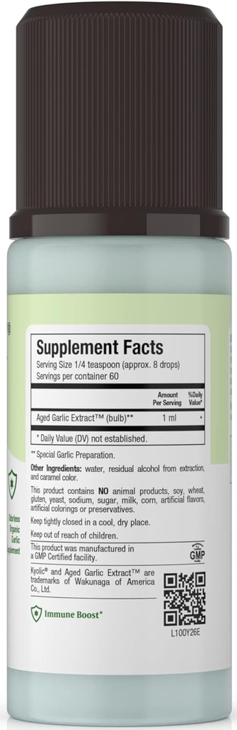 Kyolic Aged Garlic Extract Liquid - Odorless Garlic Supplements - Organic Kyolic Garlic - Organic Garlic Supplements for Heart Health (2 Pack) 4