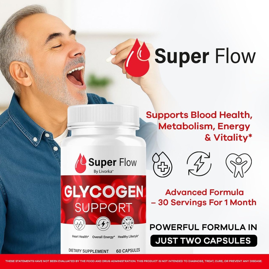 (3 Pack) Super Flow Glycogen - SuperFlow Glycogen Support Capsules, Super Flow, Glycogen Support Super Flow, Official SupperFlow Glycogen Support, Super Flow Glyco Optimizer, 90 Capsules for 3 Months 3