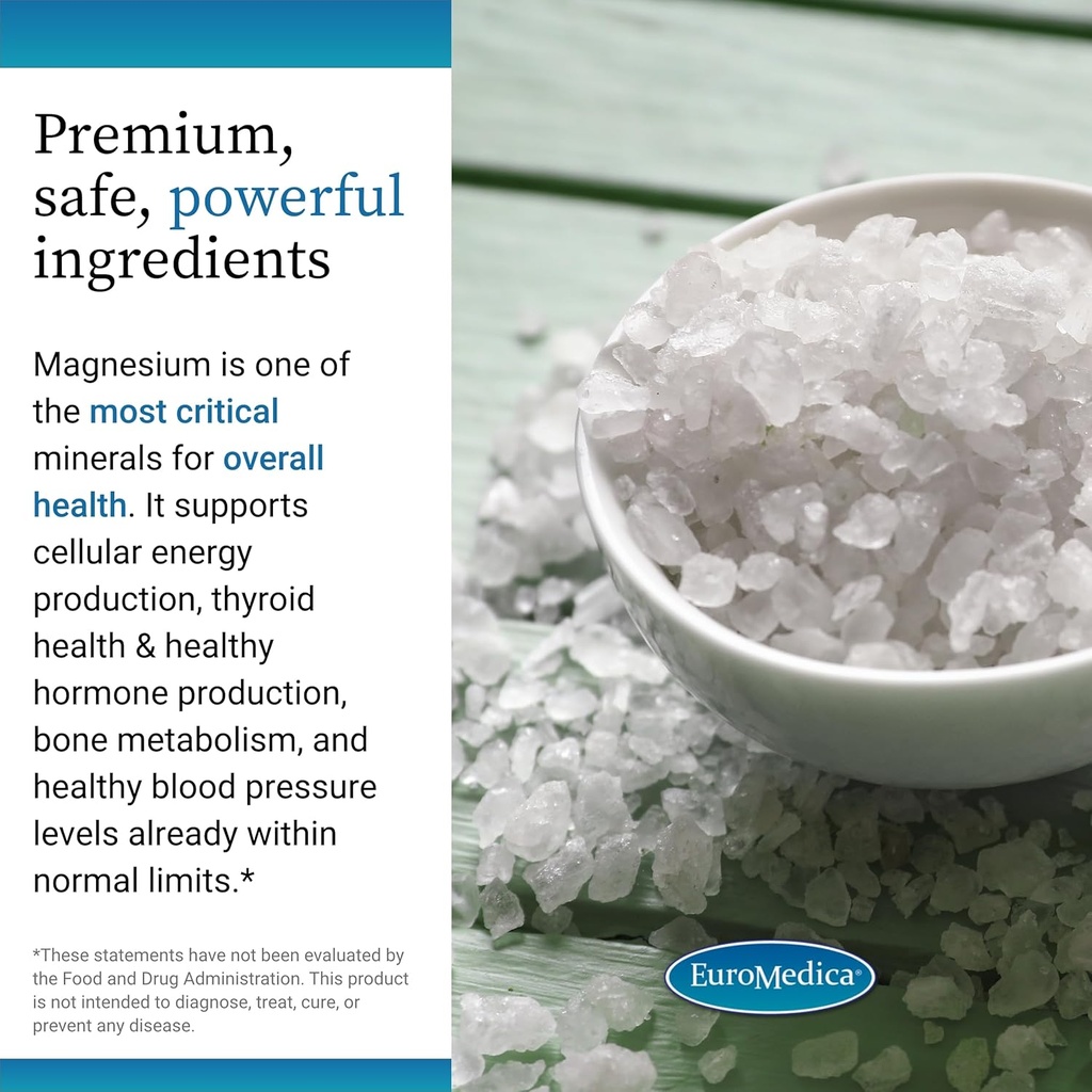 EuroMedica Magnesium + P-5-P - Bone & Heart Health Support Supplement - Dietary Supplement with Vitamin B6, Zinc & Magnesium - Pyridoxal-5-Phosphate Vegan Capsule Supplement - 60 Capsules 6