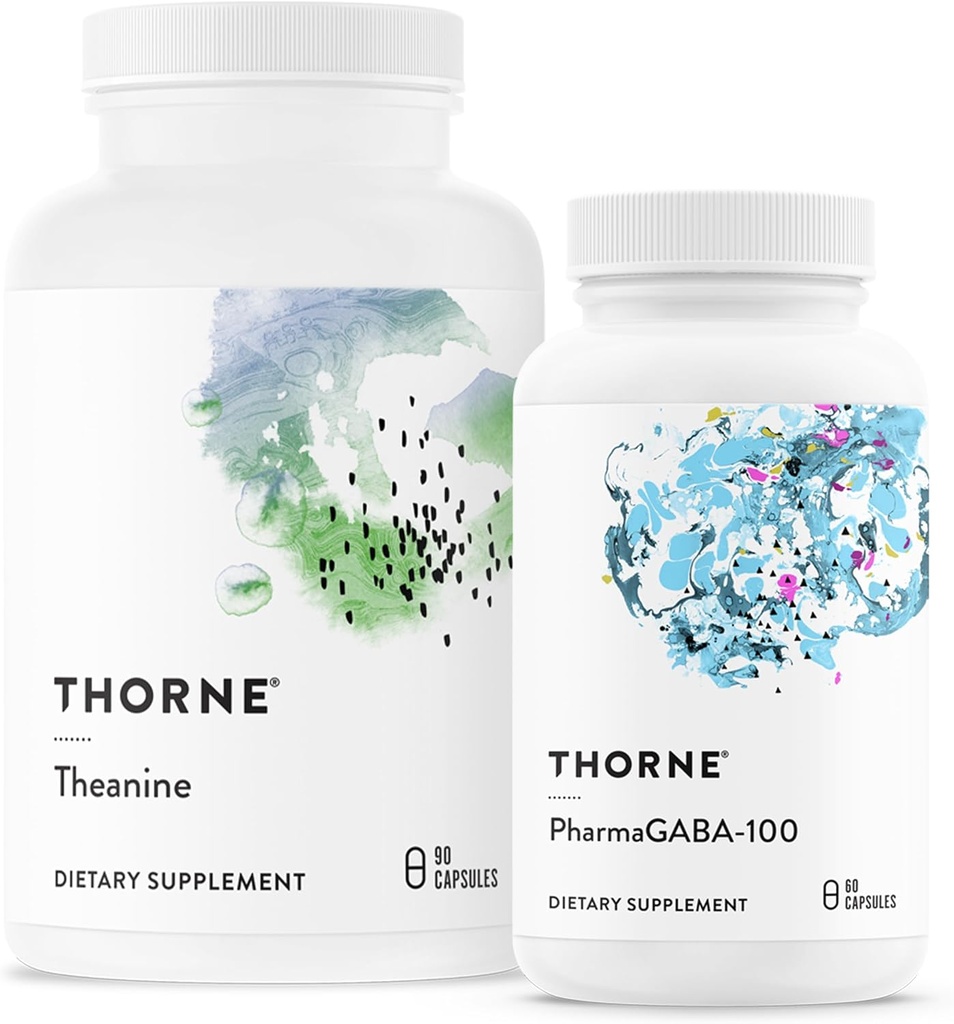 THORNE - Relax & Restore Bundle - L-Theanine and PharmaGABA-100 Duo for Stress Relief & Relaxation - 60 to 90 Servings 2