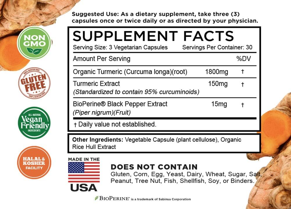 FarmHaven Turmeric Curcumin with BioPerine Black Pepper and 60 Billion CFU Probiotic 4