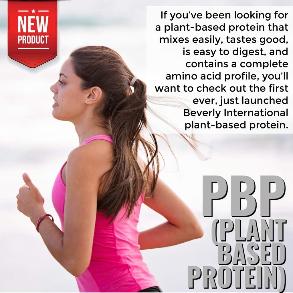 Beverly International PBP, Plant Based Protein. Vegan, Gluten, Dairy, Soy-Free. Great Vanilla Taste, Smooth, Easy to Digest, 21g Protein per Serving, (15 Servings) 1lb. Complete Amino Acid Profile. 6