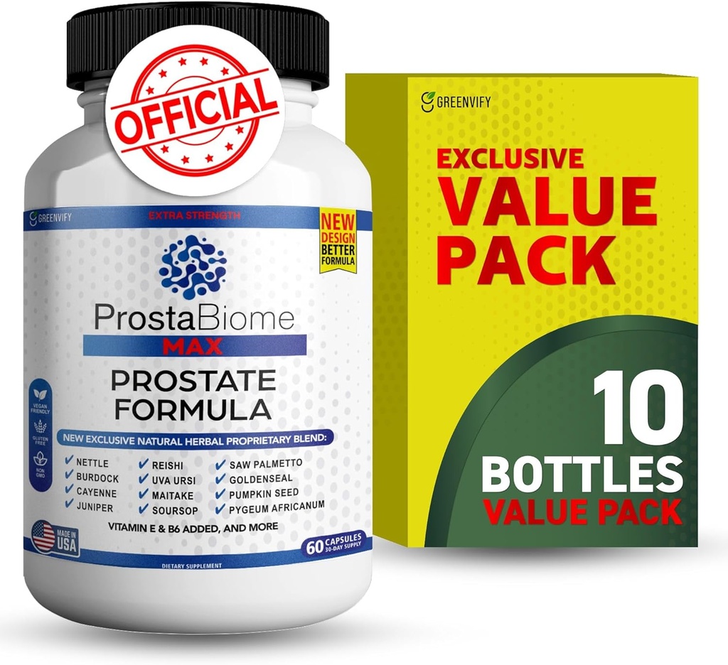 ProstaBiome Max Prostate Support Formula, Natural Herbal Blend with Saw Palmetto, 60 Capsules, 30-Day Supply (10) 2