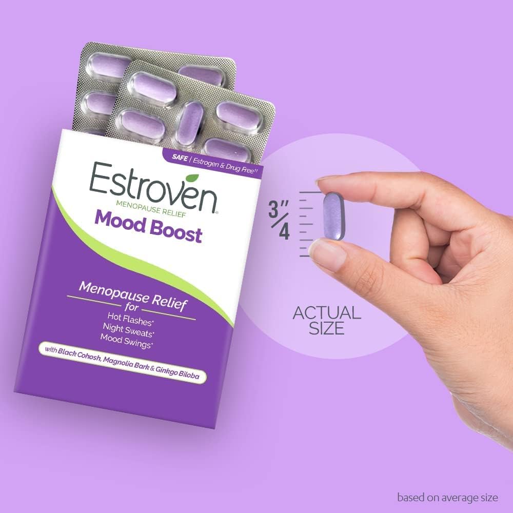 Estroven Mood Boost for Menopause Relief, Helps Reduce Hot Flashes & Night Sweats, Helps Manage Mood Swings, 30 Count 5