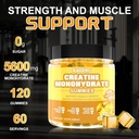 2 Pack Creatine Monohydrate Gummies 5000mg for Men & Women, 120 CT Chewable Creatine Monohydrate for Energy Boost, Muscle Support, 5.6g of Creatine Monohydrate per Serving - Sugar Free 5